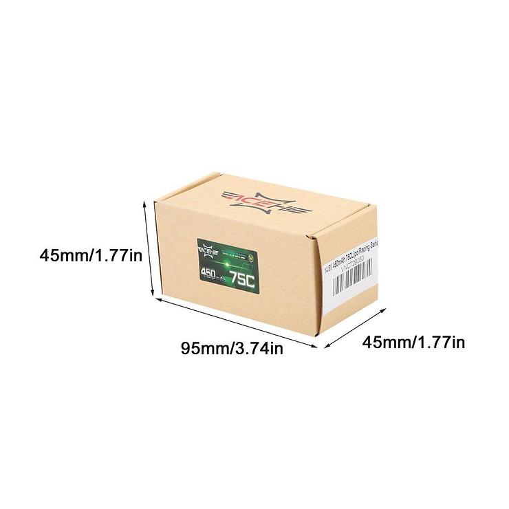 Acehe Batterie LiPo Akku 450mAh 4S 75C Racing Series - Thumbnail 6