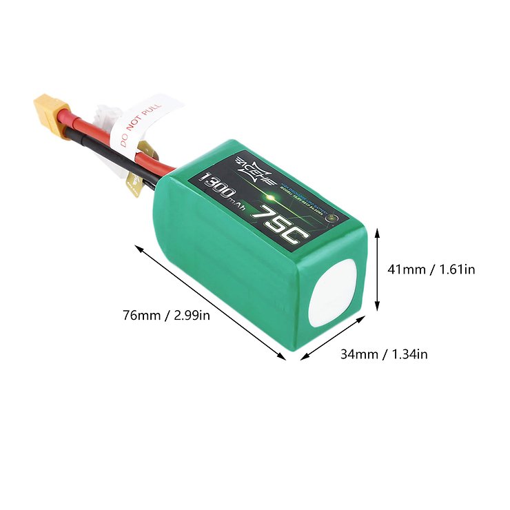 Acehe Batterie LiPo Akku 1300mAh 5S 75C - Thumbnail 3