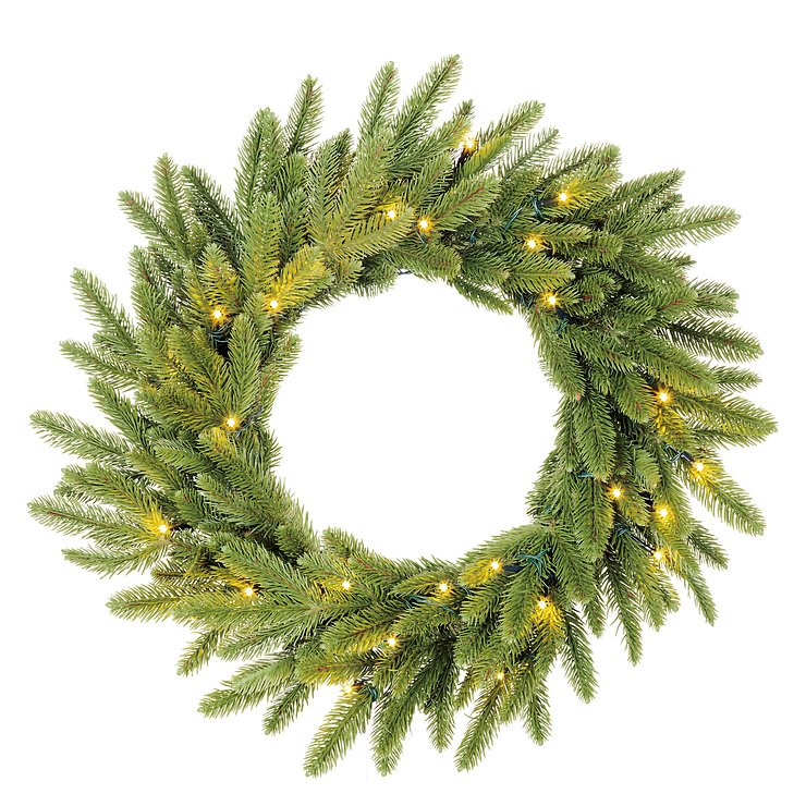 Edelman Brewer fir wreath 30 LED warmwhite 60cm indoor green - Pic 1