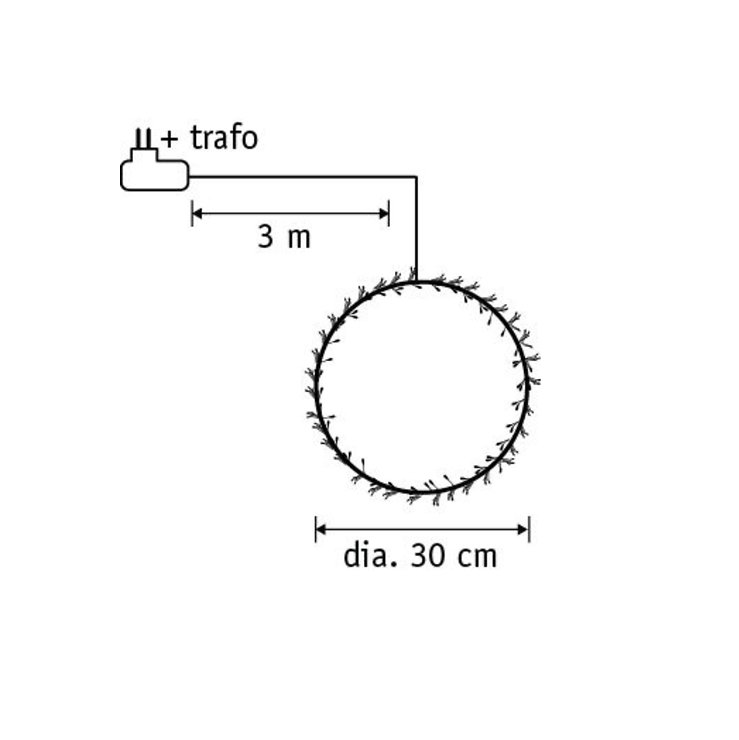 Luca Lighting LED wreath outdoor 108 LED warm white 30cm metal black - Thumbnail 4