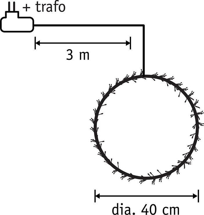 Luca Lighting Guirnalda de LEDs para exteriores 150 LEDs blanco cálido 40cm metal negro - Thumbnail 4