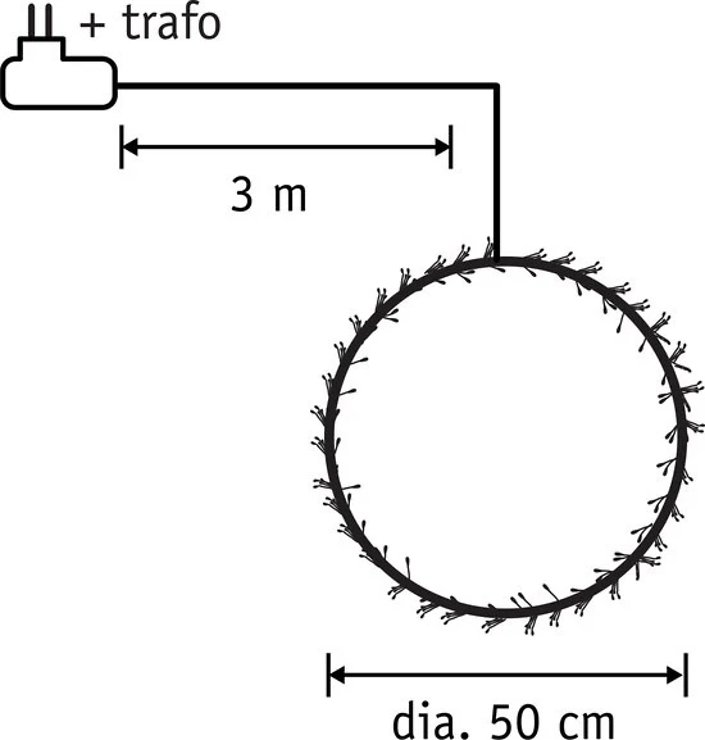 Luca Lighting Guirnalda de LEDs para exteriores 210 LEDs blanco cálido 50cm metal negro - Thumbnail 4