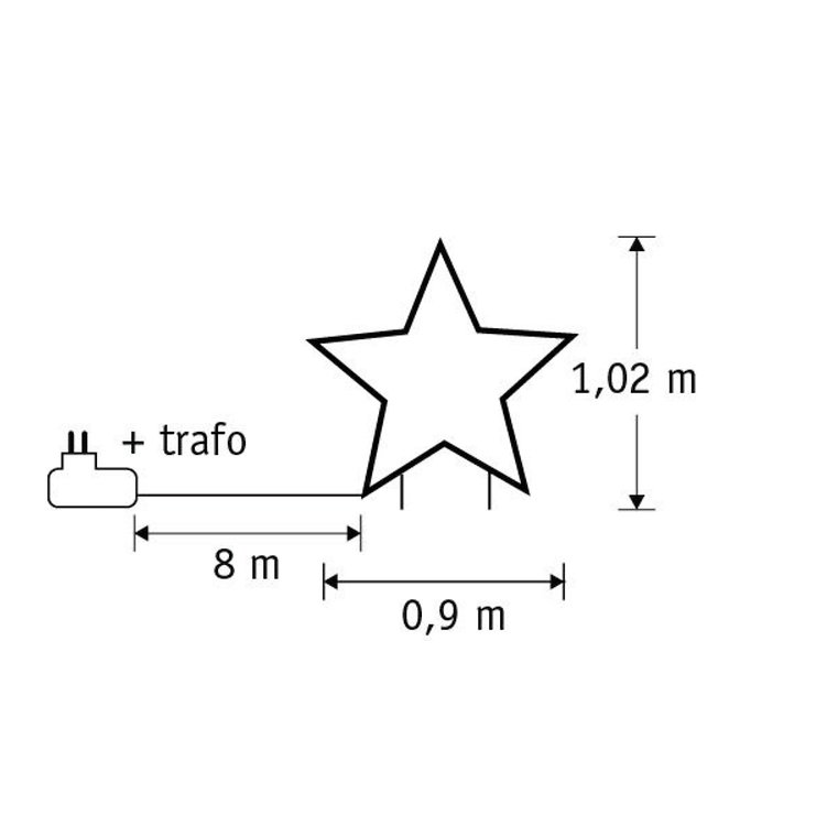Luca Lighting light star outdoor 225 LED classic white 90x102cm garden plug - Thumbnail 2