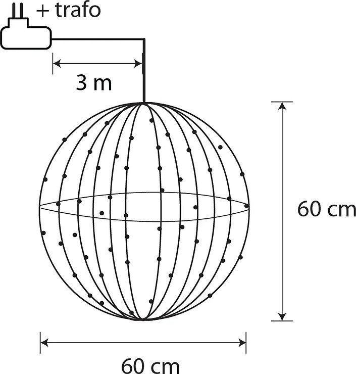 Luca Lighting LED Boule 400 LED blanc chaud 60cm avec minuterie - Thumbnail 4