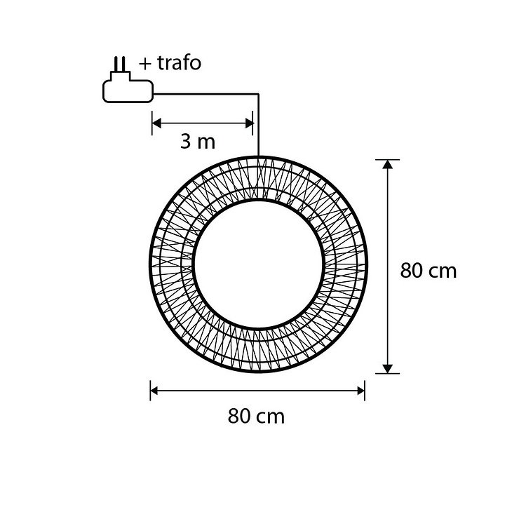 Luca Lighting LED Wreath Outdoor 6000 LED classico bianco 80cm metallo argento - Thumbnail 2
