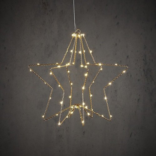 Luca Lighting Stern 60 LED batteriebetrieben warmweiß 30 cm gold