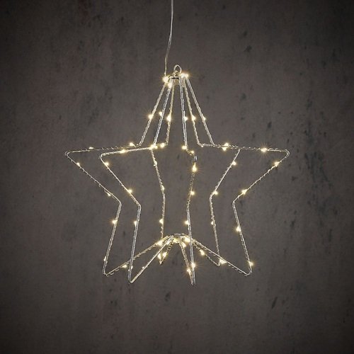 Luca Lighting Stern 60 LED batteriebetrieben warmweiß 30 cm silber