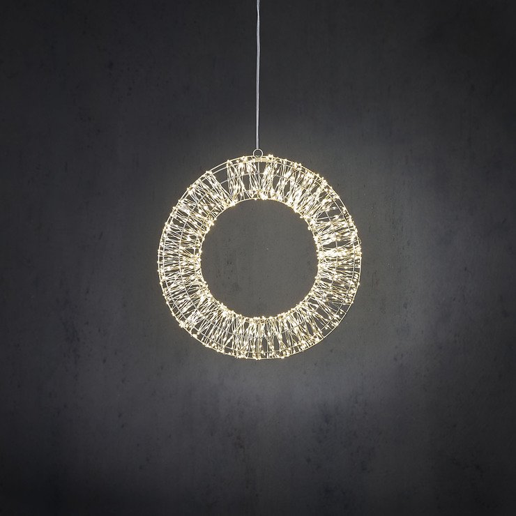 Luca Lighting LED ghirlanda appiattita all'aperto 1200 LED bianco classico 45cm metallo argento - Pic 1