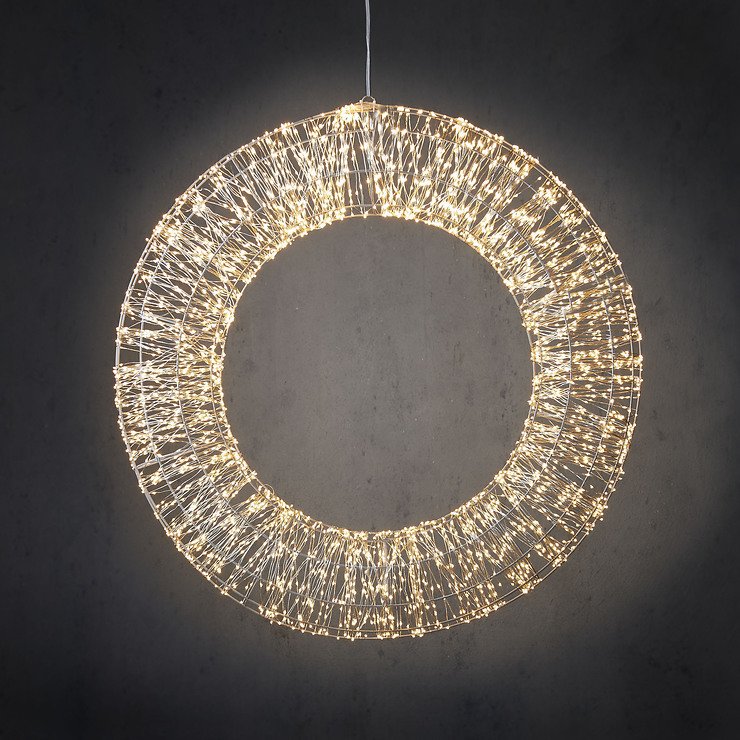 Luca Lighting LED ghirlanda appiattita all'aperto 3600 LED bianco caldo 80cm metallo argento - Pic 1