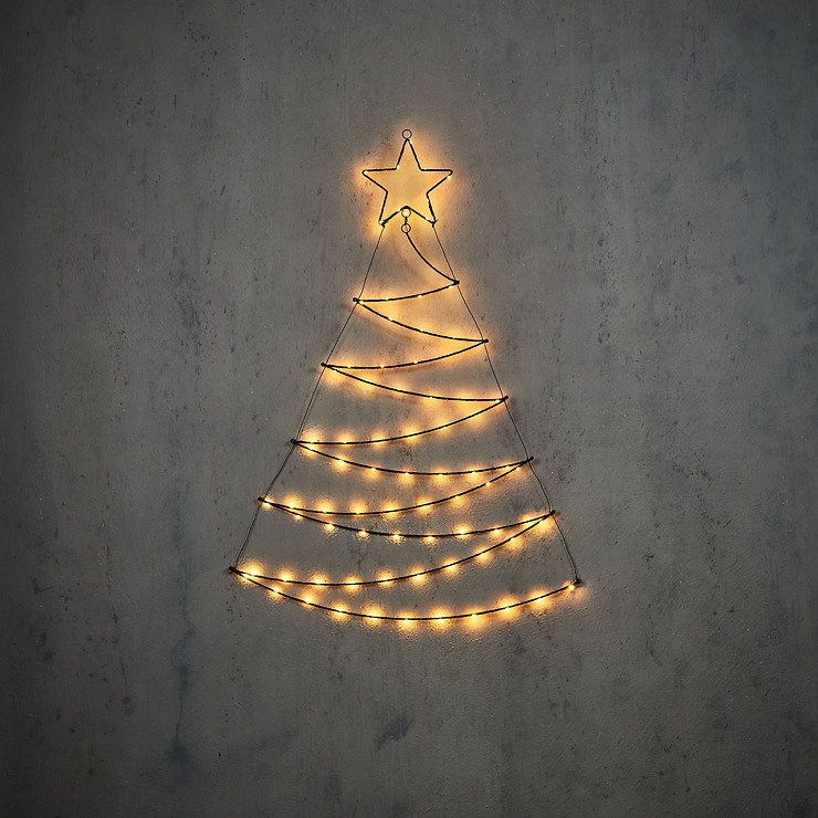 Luca Lighting LED Albero di Natale all'aperto 80 LED bianco caldo 110cm metallo nero - Pic 1