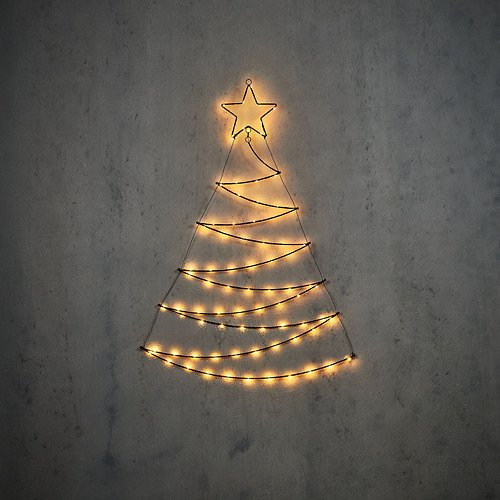 Luca Lighting LED Weihnachtsbaum 80 LED warmweiß 110cm schwarz außen