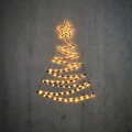 Luca Lighting LED Albero di Natale all'aperto 80 LED bianco caldo 110cm metallo nero