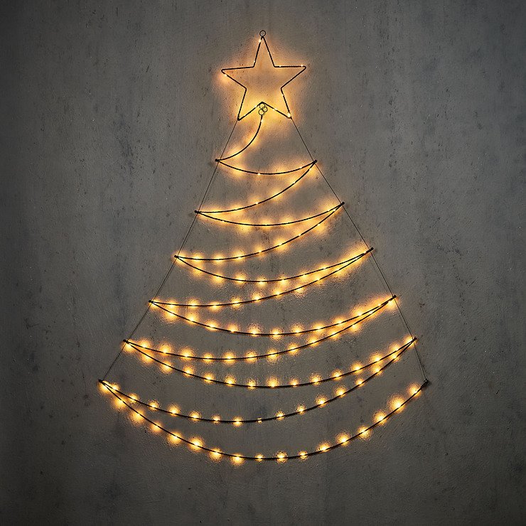 Luca Lighting LED Albero di Natale all'aperto 140 LED bianco caldo 150cm metallo nero - Pic 1