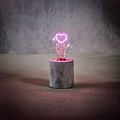 Luca Lighting Tischlampe Herz batteriebetrieben und Timer 18 cm rosa
