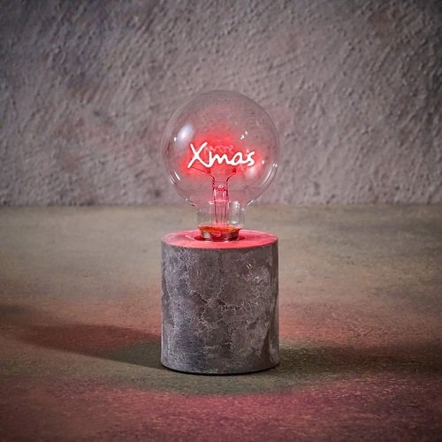 Luca Lighting Tischlampe Weihnachten batteriebetrieben und Timer 18 cm rot