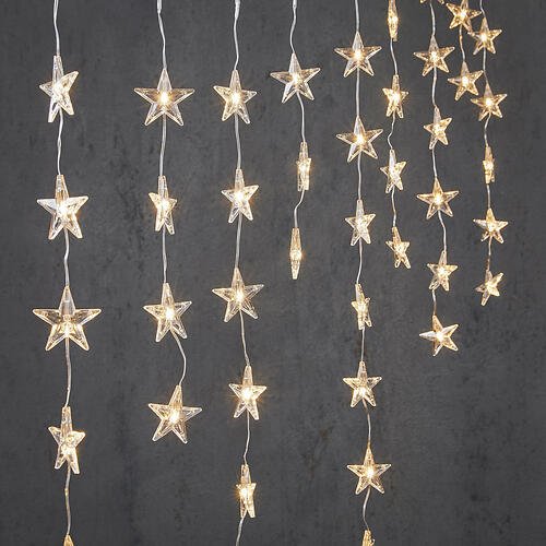 Luca Cortina de Luz Star LED 50 Blanco Clásico 135x70cm con Temporizador