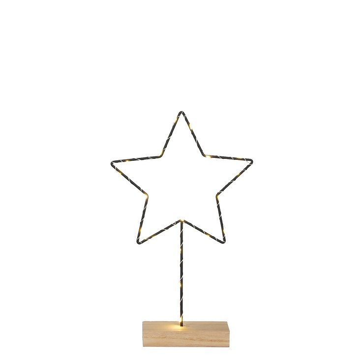 Luca Lighting LED decorative star battery operated 29cm metal black  - Pic 1