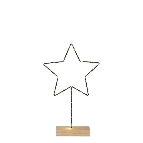 Luca Lighting LED estrella decorativa a pilas 29cm metal negro 