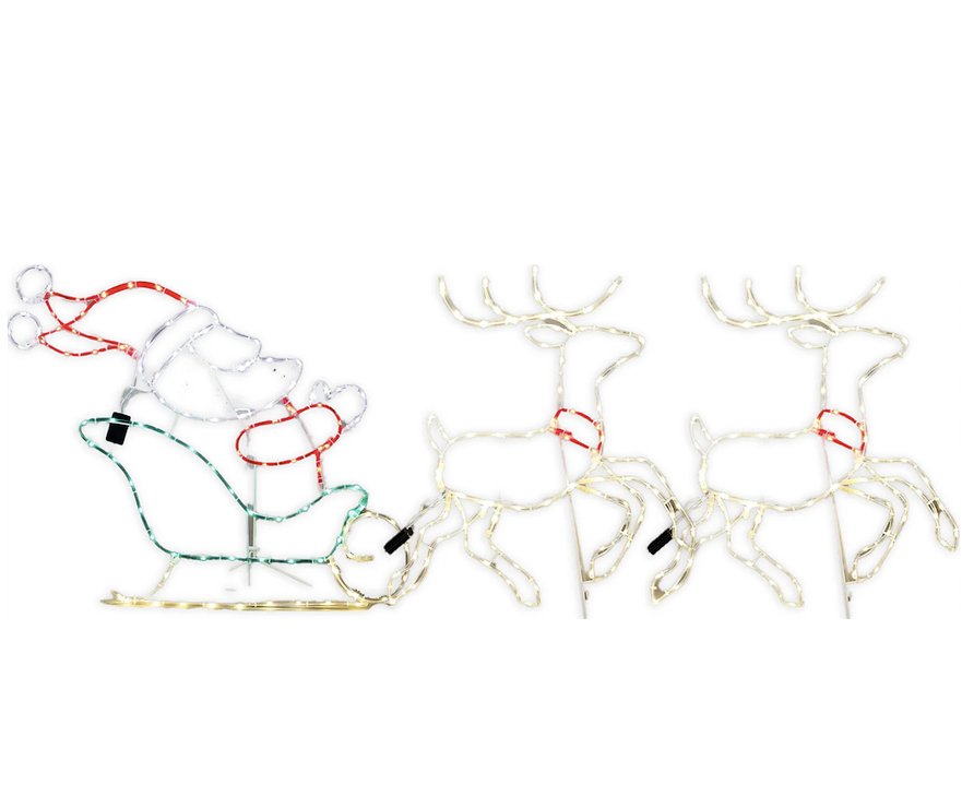 Luca Lighting Ropelight Papá Noel con reno móvil 309 LED colorido - Thumbnail 3