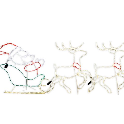 Luca Lighting Ropelight Santa Claus with reindeer movable 309 LED colorful