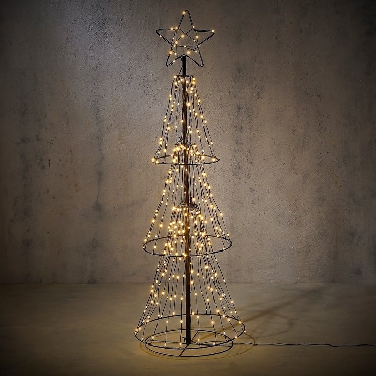 Luca Lighting LED Weihnachtsbaum mit Stern 310 LED warmweiß 150 cm Metall schwarz - Pic 1