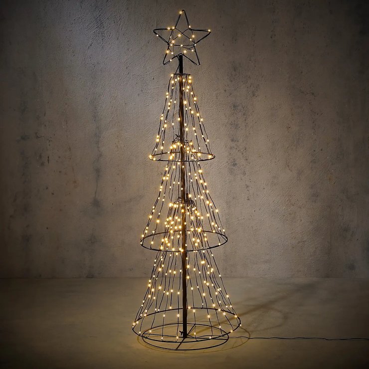 Luca Lighting LED-Baum mit Stern 550 LED warmweiß außen 210 cm Metall schwarz - Pic 1