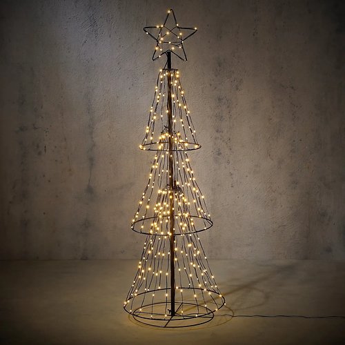 Luca Lighting LED-Baum mit Stern 550 LED warmweiß außen 210 cm Metall schwarz