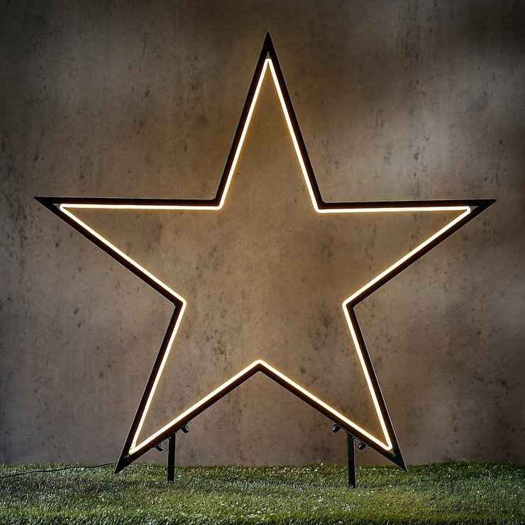 Garden d'light neon garden plug star 73cm black 160 LED warm white - Pic 1