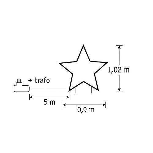 Jardín d'light neón jardín enchufe estrella 102cm negro 190 LED blanco cálido