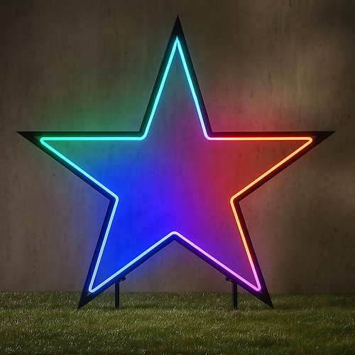 Luca Lighting LED градински щепсел неонова звезда 73 cm черен LED RGB