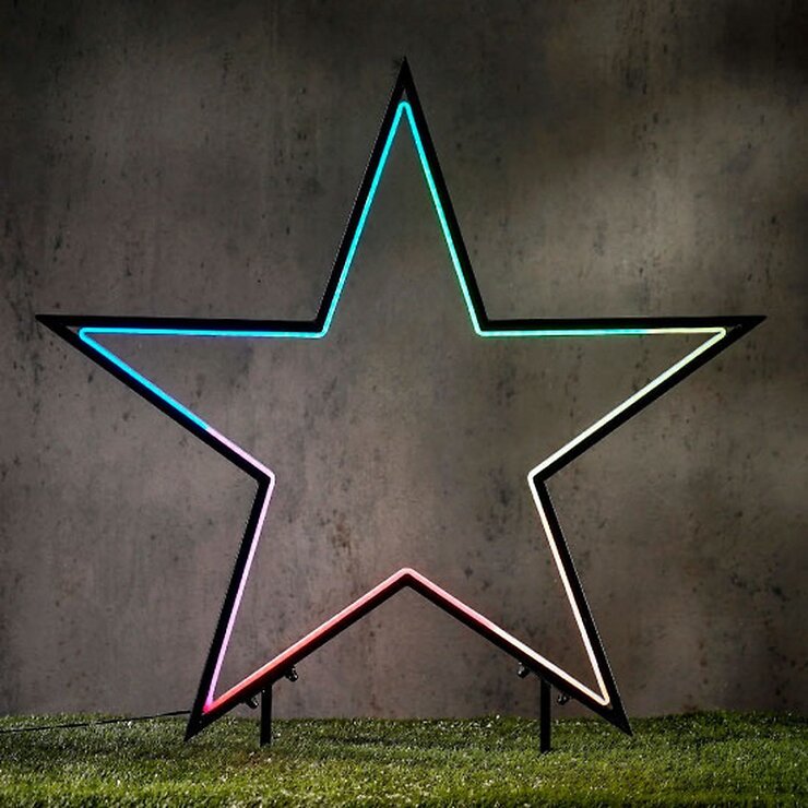 Luca Lighting Gartenstecker Neon Stern 102cm schwarz LED RGB - Pic 1