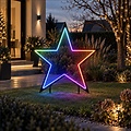 Luca Lighting LED-Gartenstecker Neon Stern 102 cm schwarz LED RGB