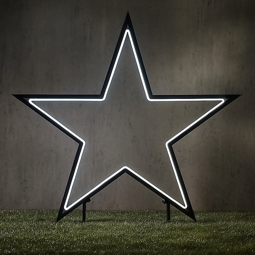 Luca Lighting LED-Gartenstecker Neon Stern 102 cm schwarz LED RGB