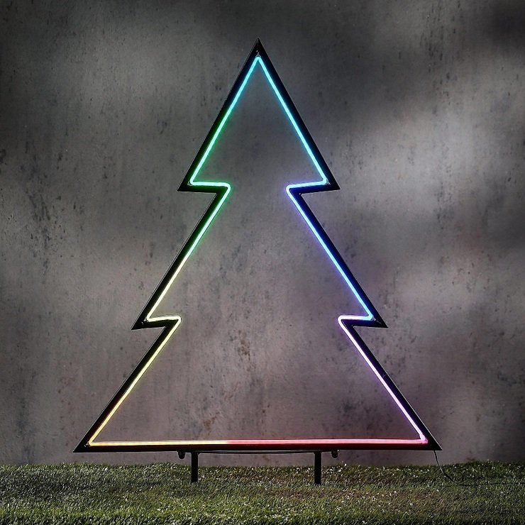 Luca Lighting Gartenstecker Neon Tanne 75cm schwarz LED RGB - Pic 1
