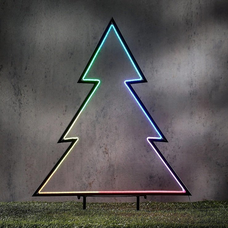 Luca Lighting Gartenstecker Neon Tanne 100cm schwarz LED RGB - Pic 1