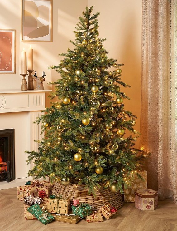 Edelman Black Box Trees LED-Weihnachtsbaum Grimshaw 370 LED warmweiß innen 215 cm grün - Thumbnail 1