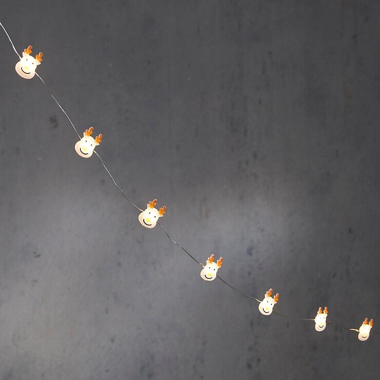 Luca Lighting LED Lichterkette Hirsch 12 LED batteriebetrieben und Timer 120 cm orange warm - Pic 1
