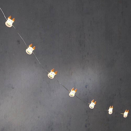 Luca Lighting LED Lichterkette Hirsch 12 LED batteriebetrieben und Timer 120 cm orange warm