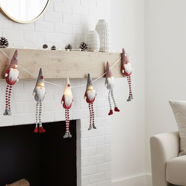 Luca Lighting Lampki choinkowe LED 12 LED ciepły biały zasilane bateryjnie 165 cm czerwony szary - Thumbnail 1