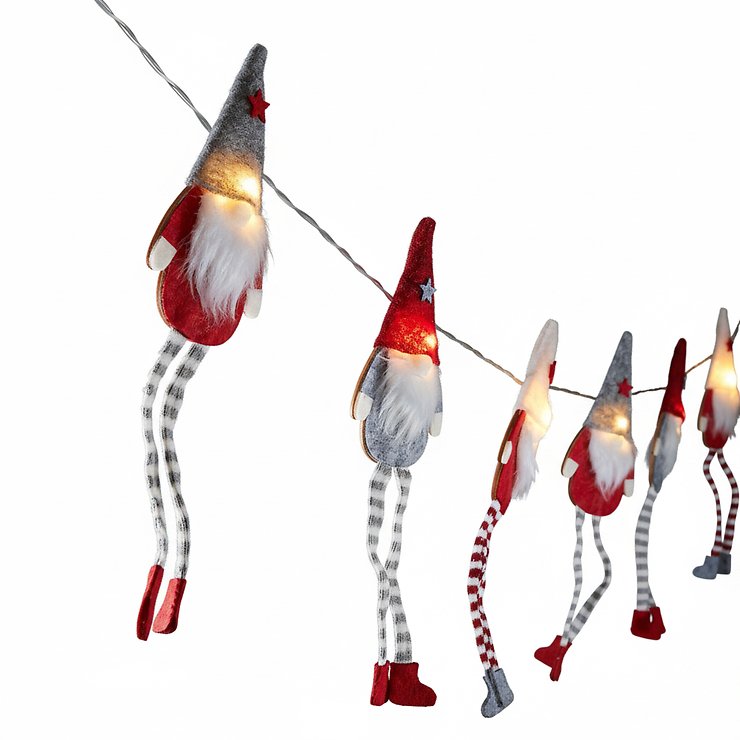 Luca Lighting Lampki choinkowe LED 12 LED ciepły biały zasilane bateryjnie 165 cm czerwony szary - Thumbnail 2