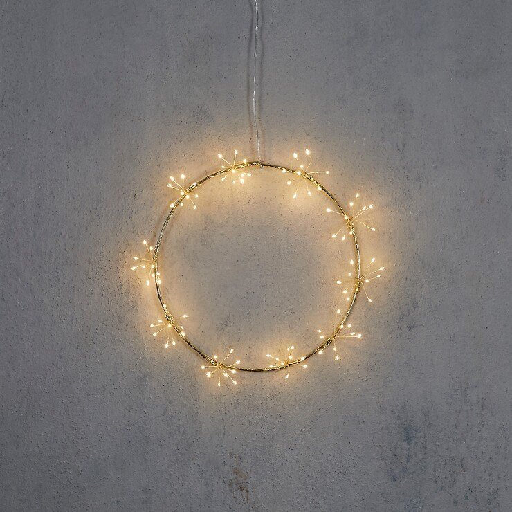 Luca Lighting Kreis 100 LED warmweiß mit Timer 30 cm gold - Pic 1