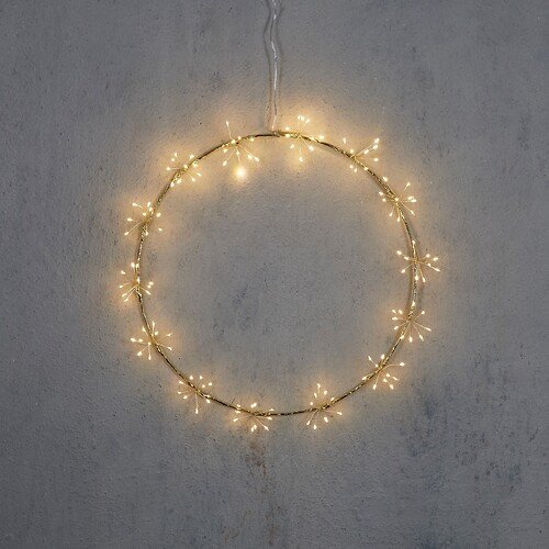 Luca Lighting Kreis 130 LED warmweiß mit Timer 40 cm gold