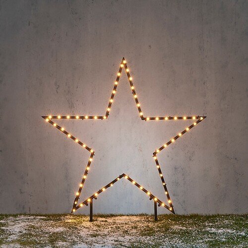 Luca Lighting Gartenstecker Stern 132 LED warmweiß 102 cm schwarz 