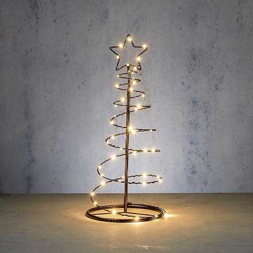 Luca Lighting Spiral-Lichterbaum 40 LED klassisch weiß 58 cm schwarz 