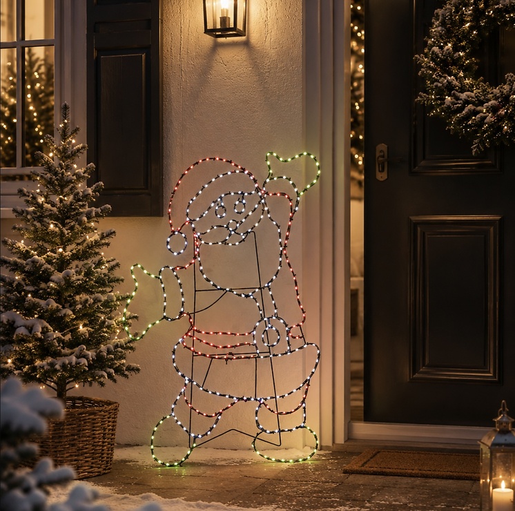Luca Lighting LED Weihnachtsmann 351 LED bunt 78 cm schwarz - Thumbnail 2