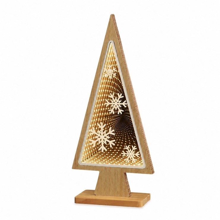 Luca Lighting LED Leuchtdeko Tanne 50 LED warmweiss 40 cm Holz Braun - Thumbnail 2