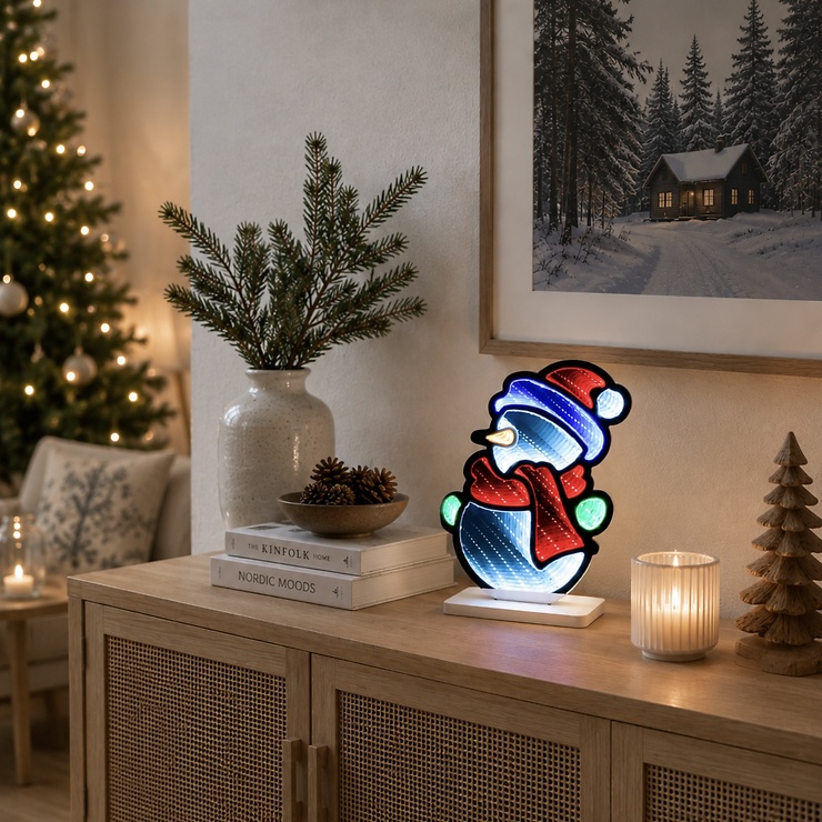 Luca Lighting LED Leuchte Schneemann 111 LED warmweiss 26 cm Acryl bunt - Thumbnail 1
