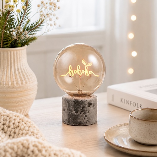 Luca Lighting LED Tischlampe HoHoHo 21 cm USB braun rot
