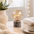 Luca Lighting LED Tischlampe HoHoHo 21 cm USB braun rot - Thumbnail 1