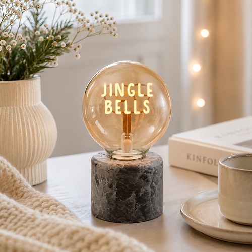 Luca Lighting LED Tischlampe Jingle Bells 14,5 cm USB braun gelb